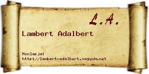 Lambert Adalbert névjegykártya